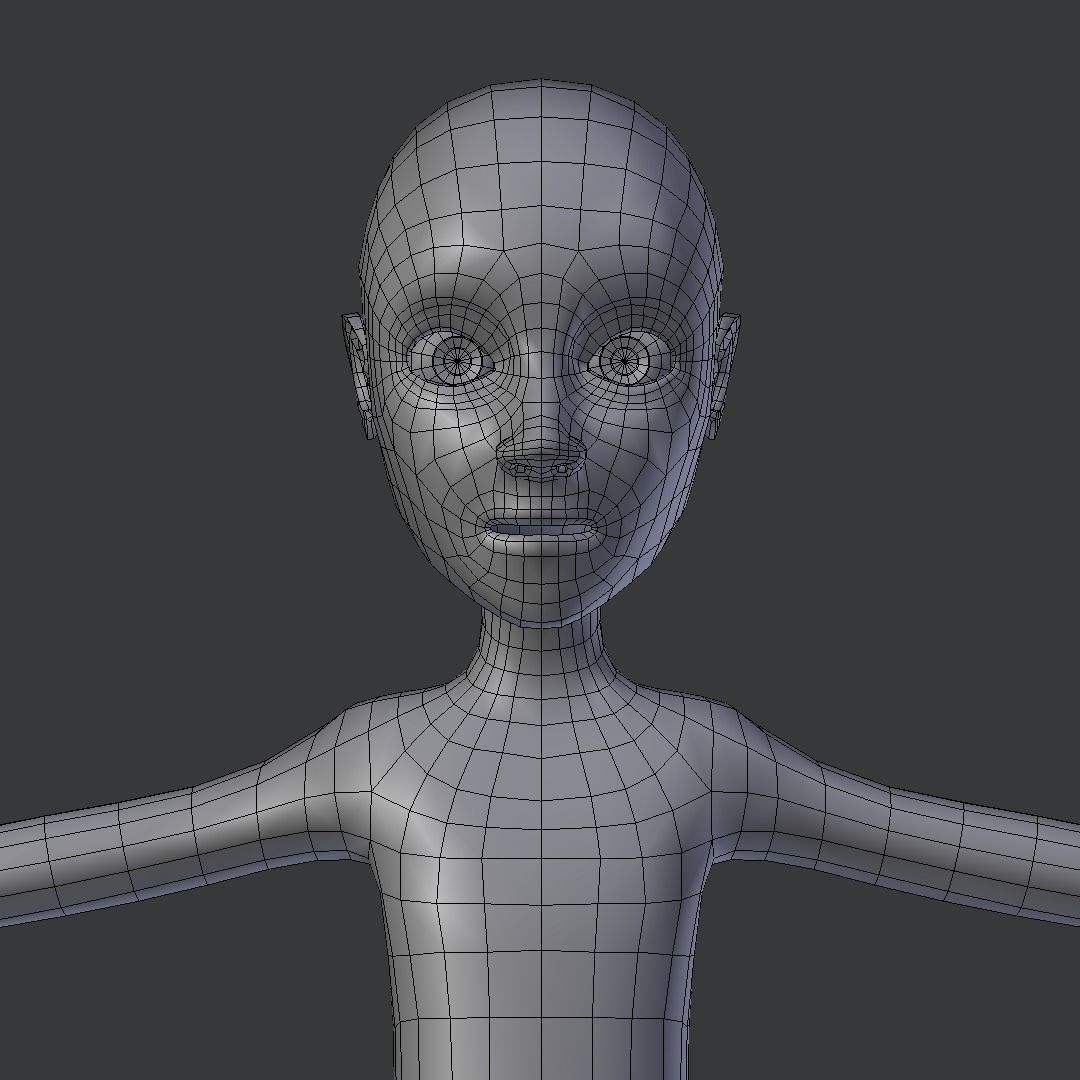 Character Base Low-poly 3D model_8