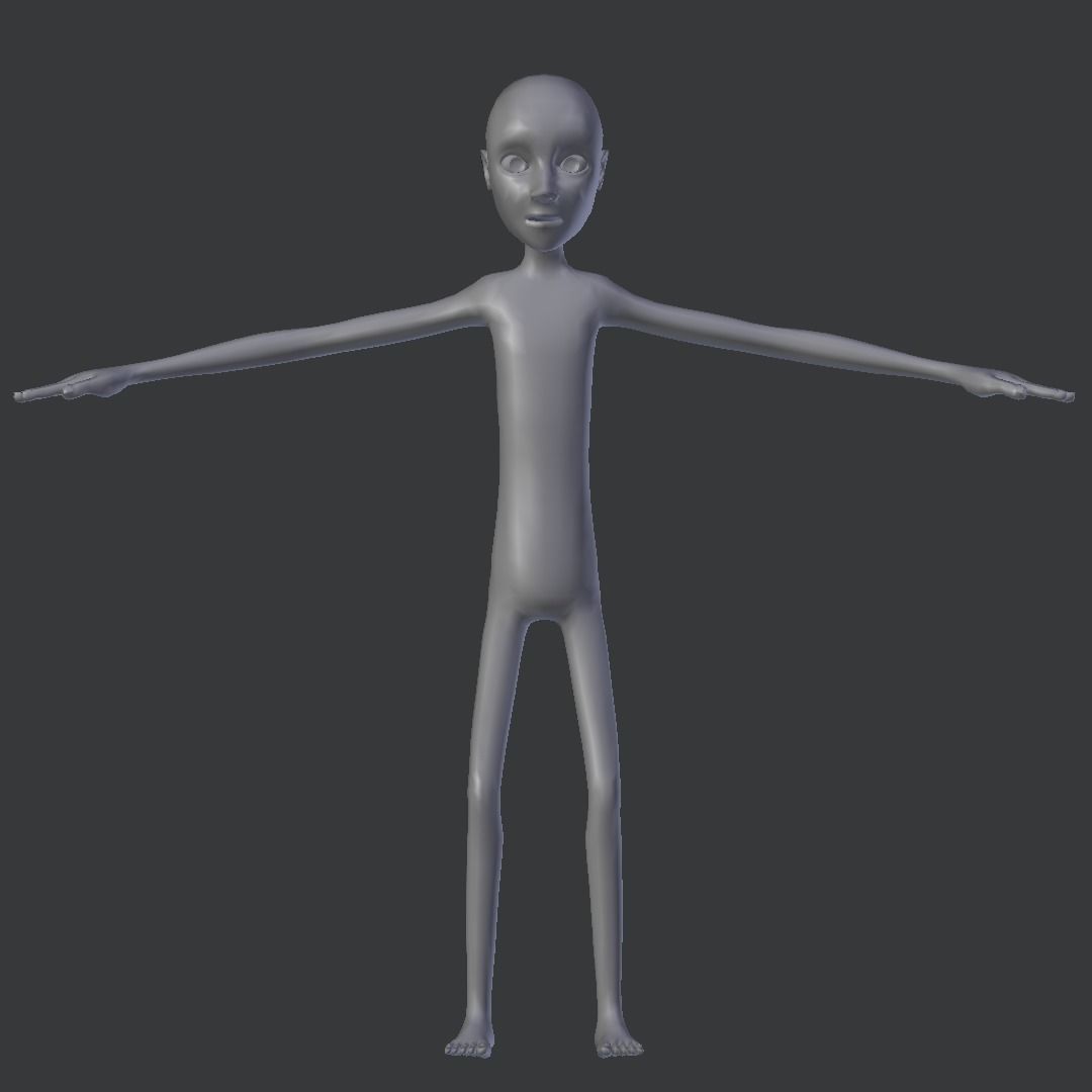 Character Base Low-poly 3D model_1