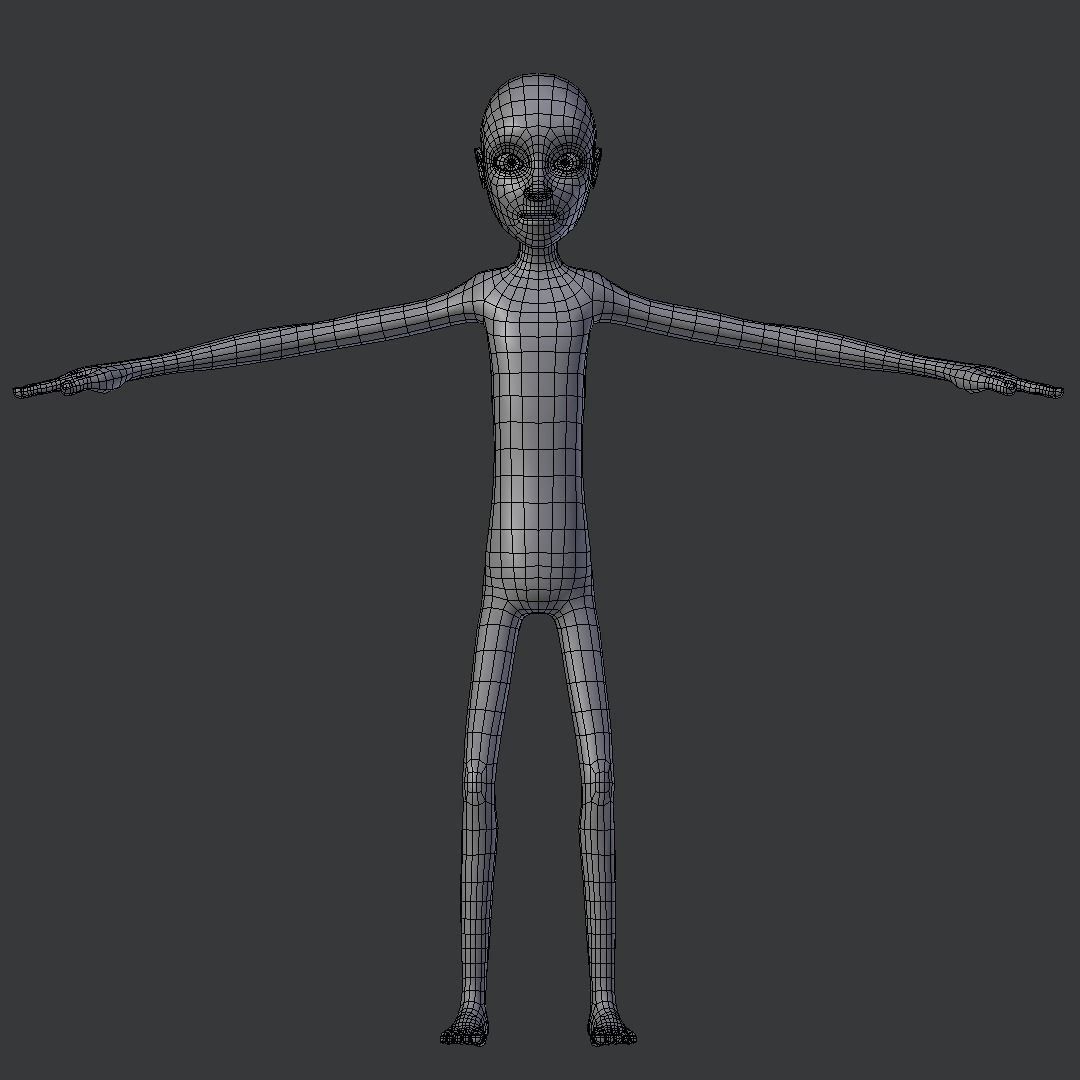 Character Base Low-poly 3D model_2