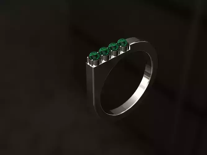 Ring with diamonds 3D print model