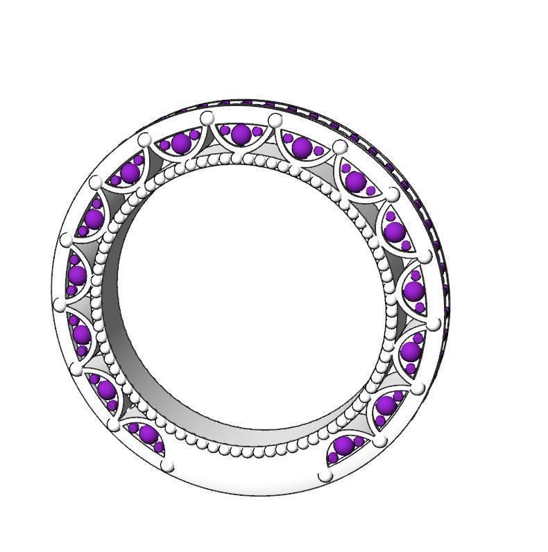 Wedding ring with Diamonds 3D print model_6