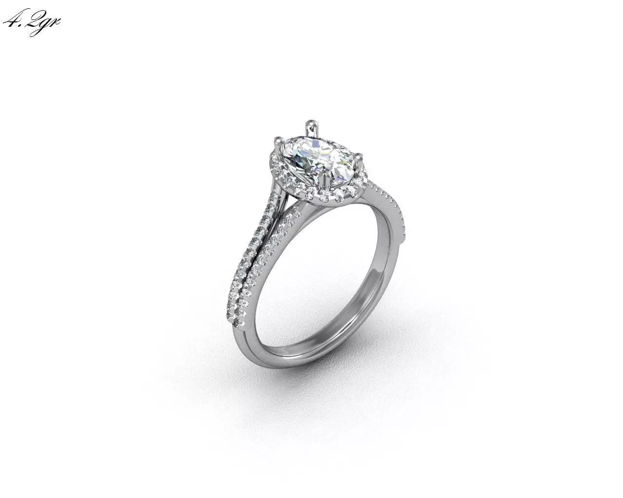 Engagement Ring With Diamonds 3D print model_0