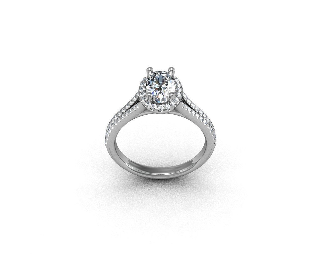 Engagement Ring With Diamonds 3D print model_1
