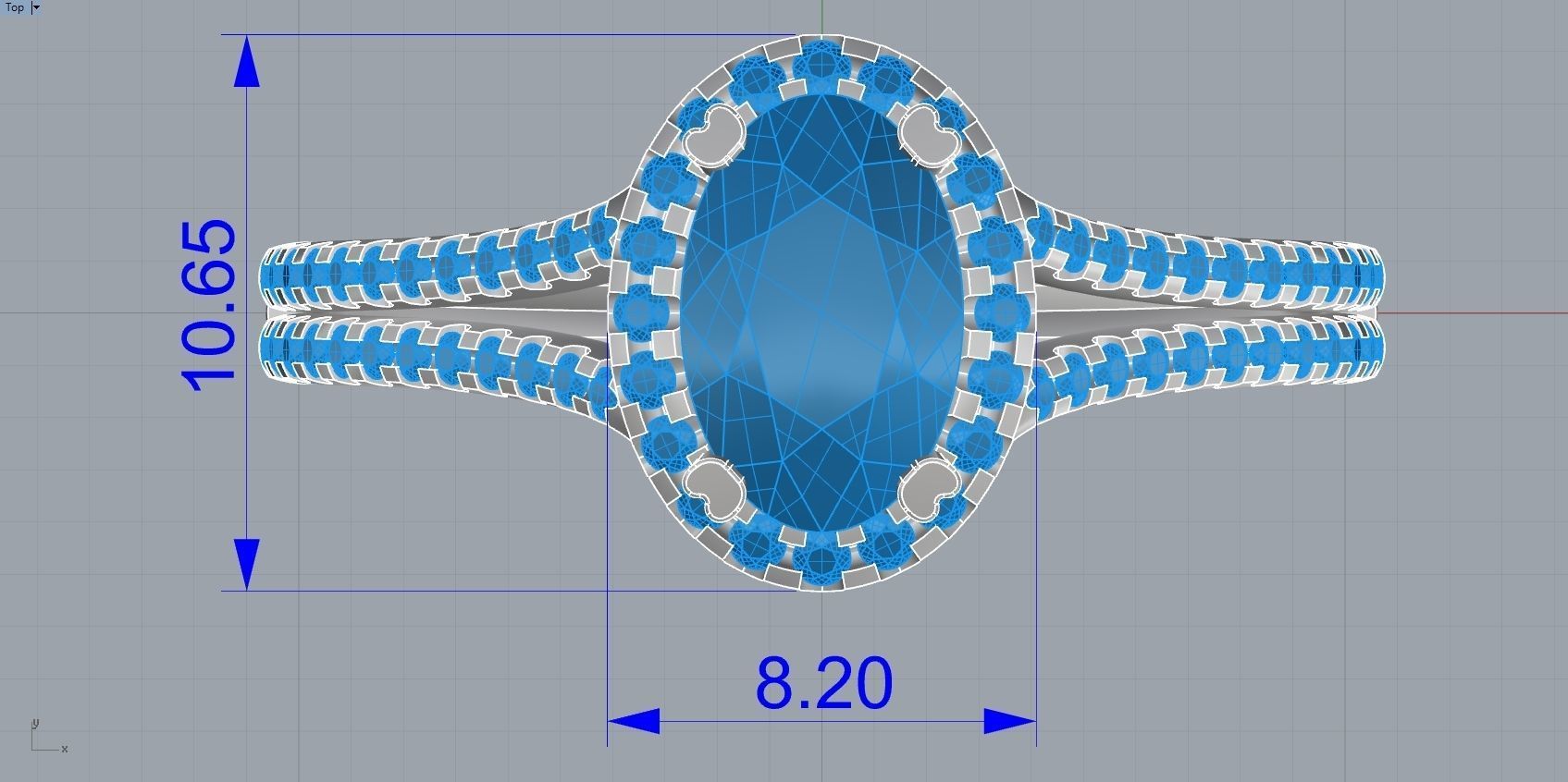 Engagement Ring With Diamonds 3D print model_2