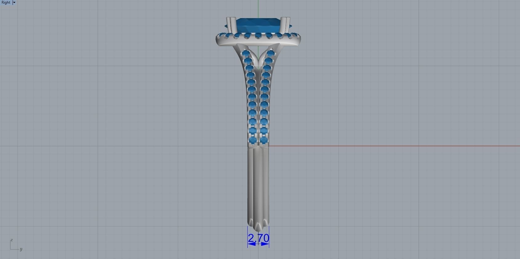 Engagement Ring With Diamonds 3D print model_4