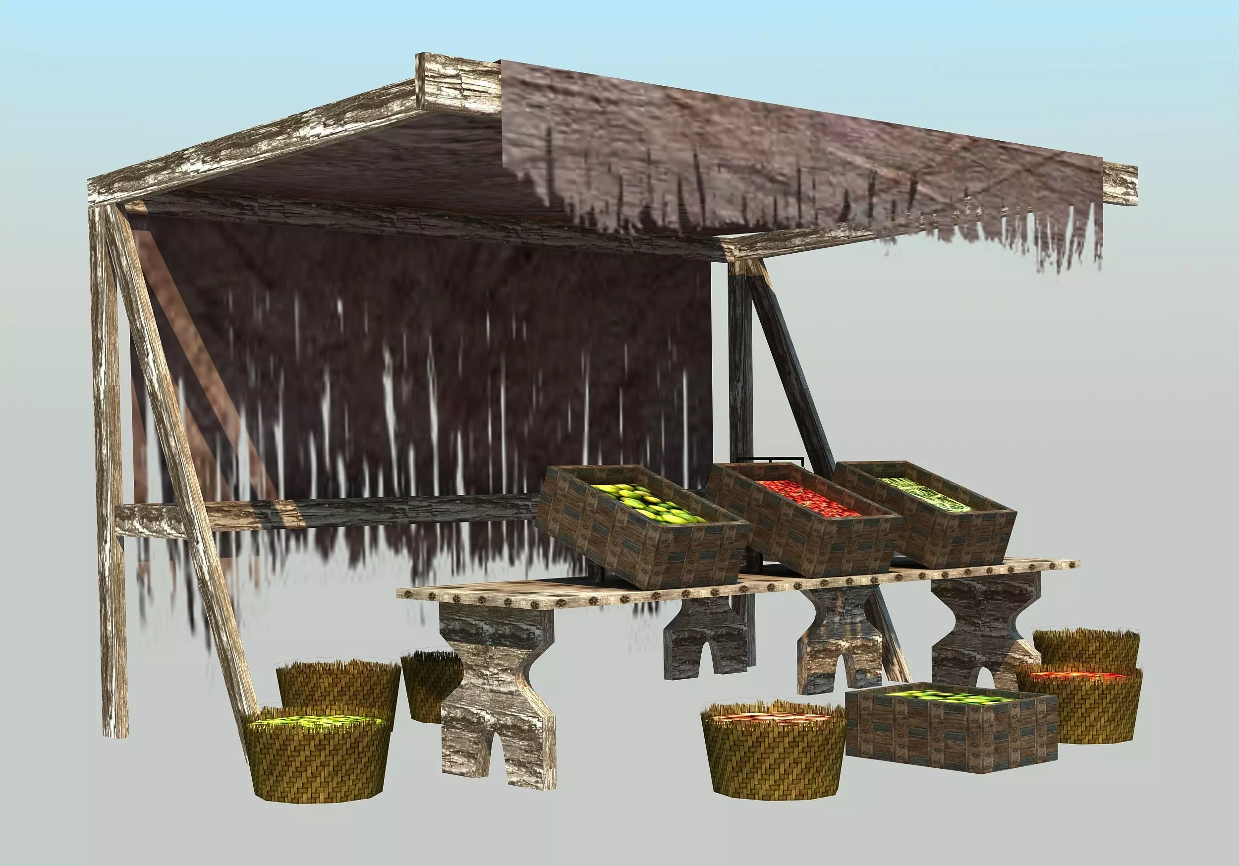 Medieval Market 3D model_0