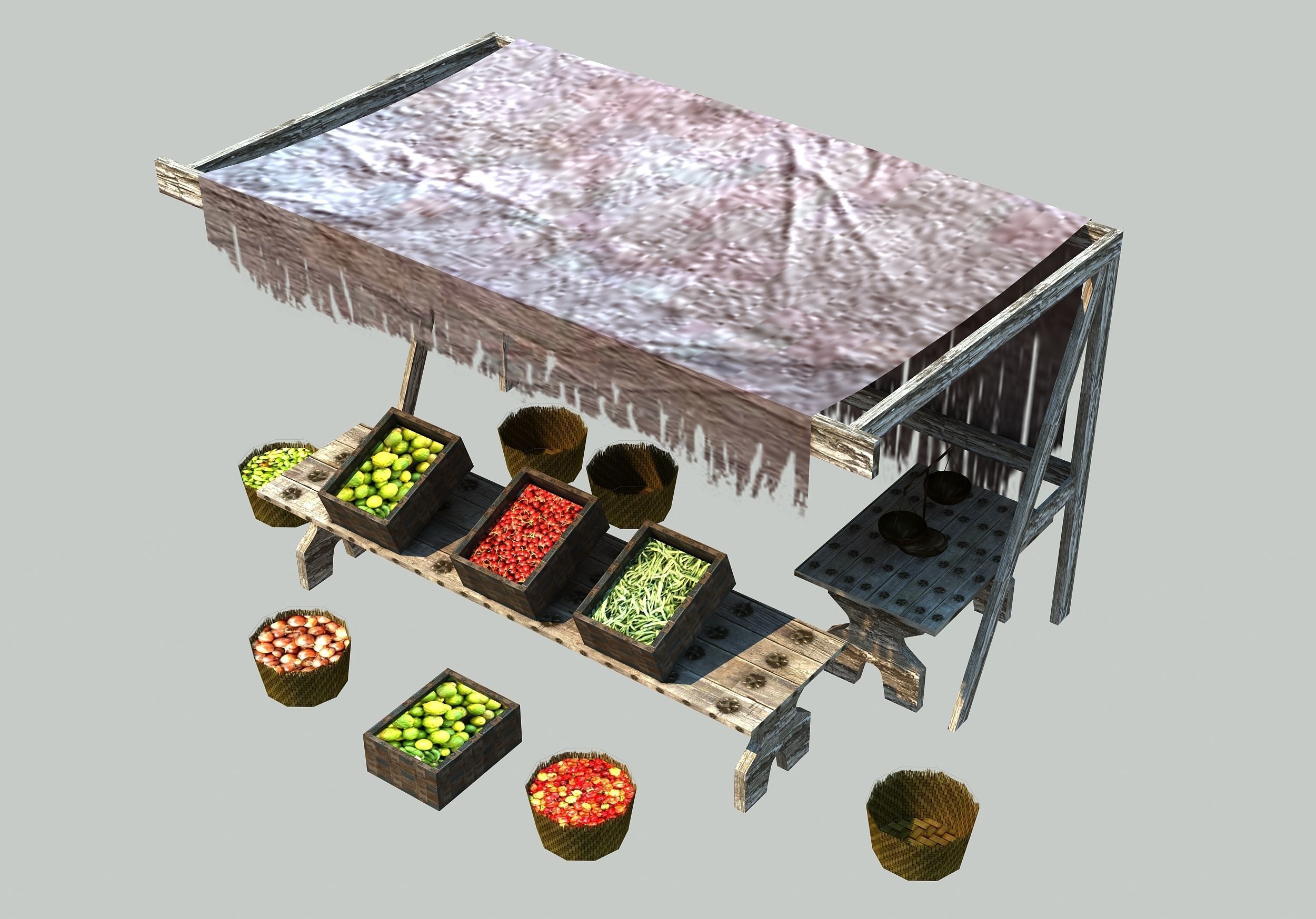 Medieval Market 3D model_3