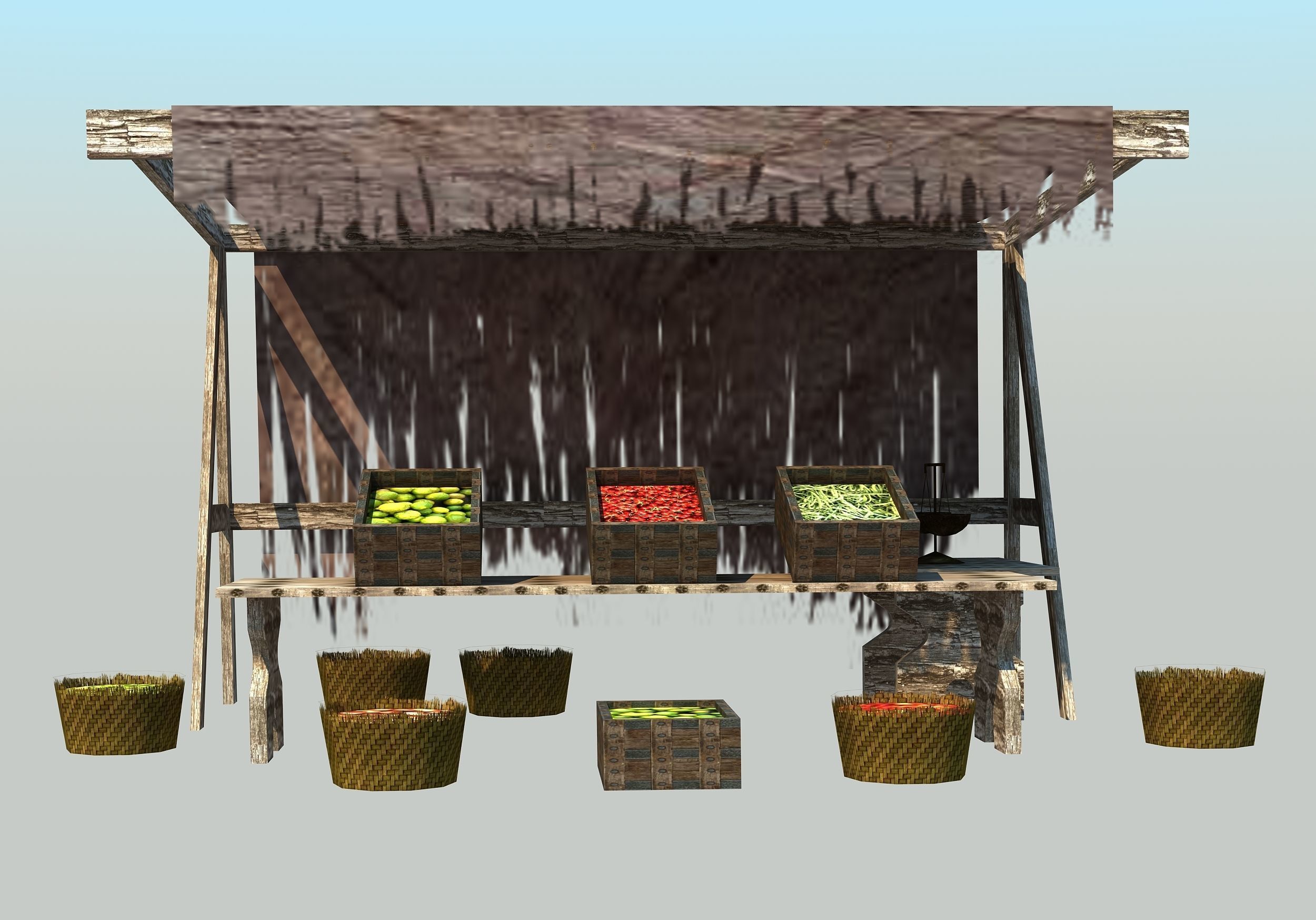 Medieval Market 3D model_2