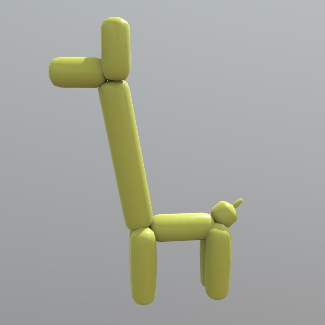 Balloon Giraffe Low-poly 3D model_4
