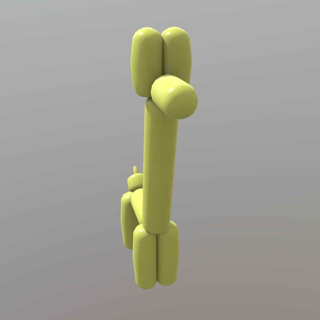 Balloon Giraffe Low-poly 3D model_2