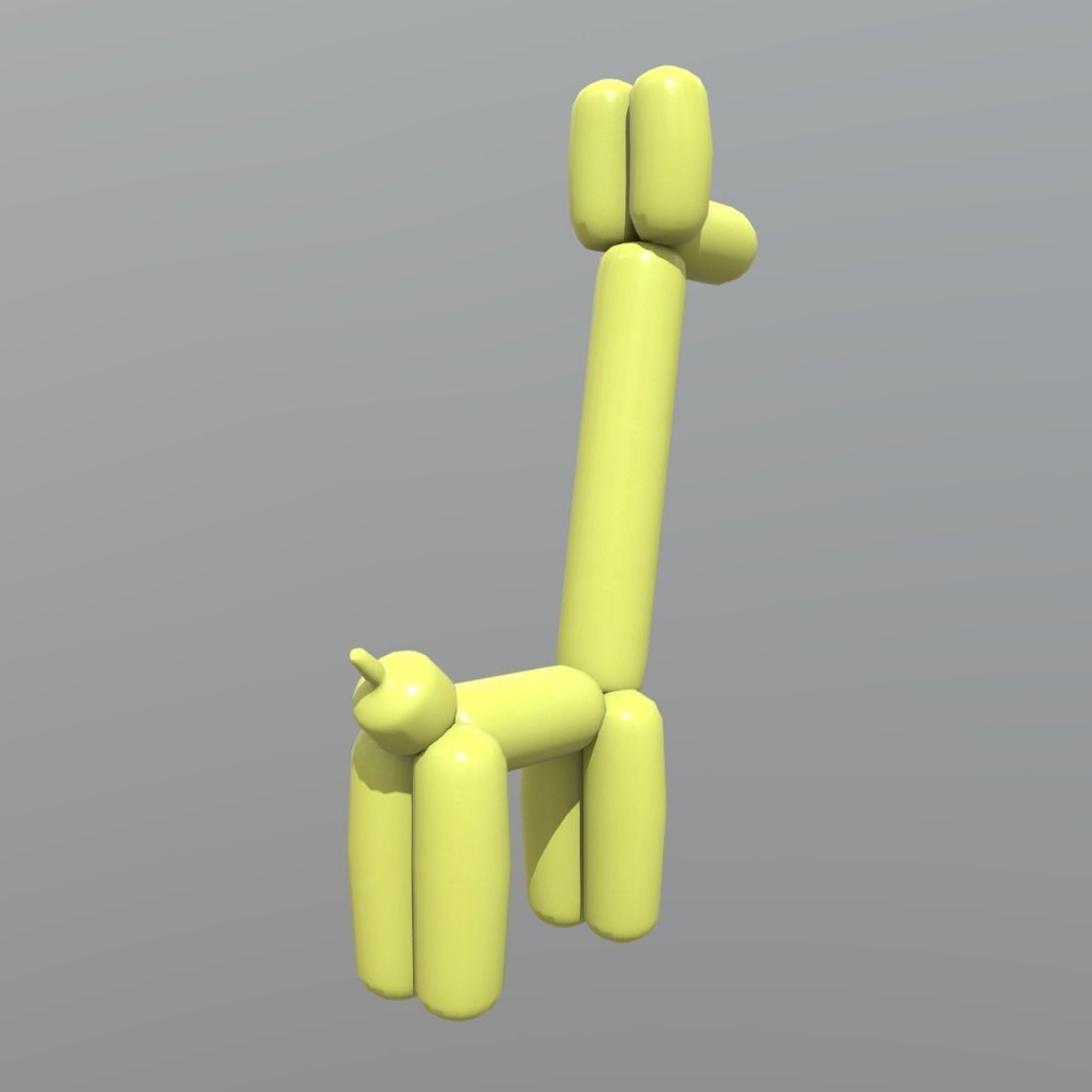 Balloon Giraffe Low-poly 3D model_6