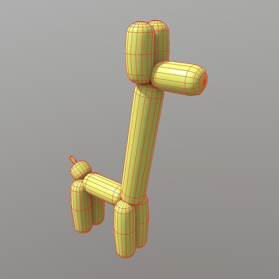 Balloon Giraffe Low-poly 3D model_1