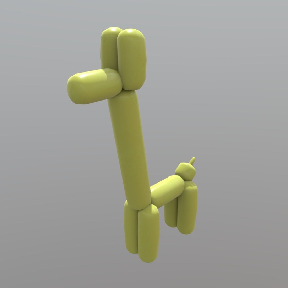 Balloon Giraffe Low-poly 3D model_3