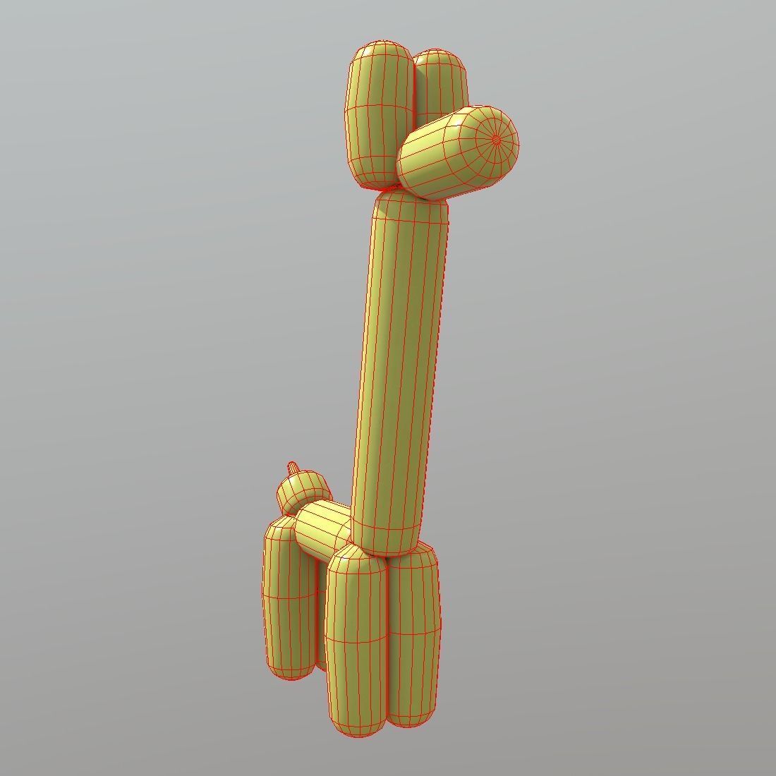 Balloon Giraffe Low-poly 3D model_12