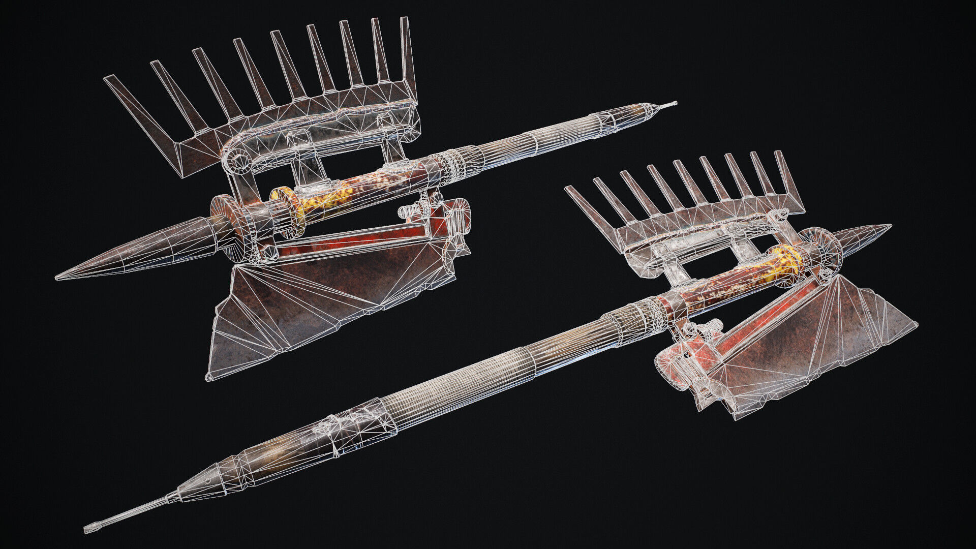 Melee weapon pack Low-poly 3D model_10