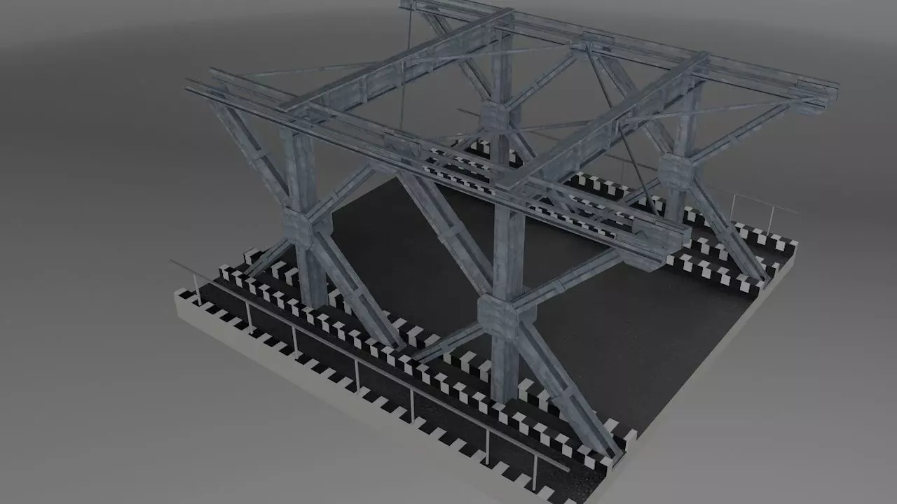 HP steel bridge Points 3D model_0