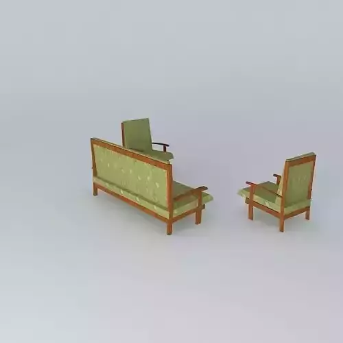Sofa set three chairs and 3D model