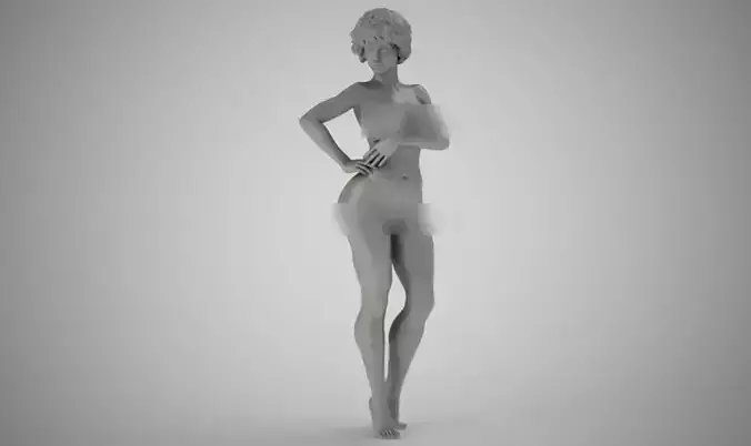 Short Haired Woman Standing