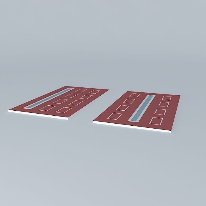 Red doors 3D model_1