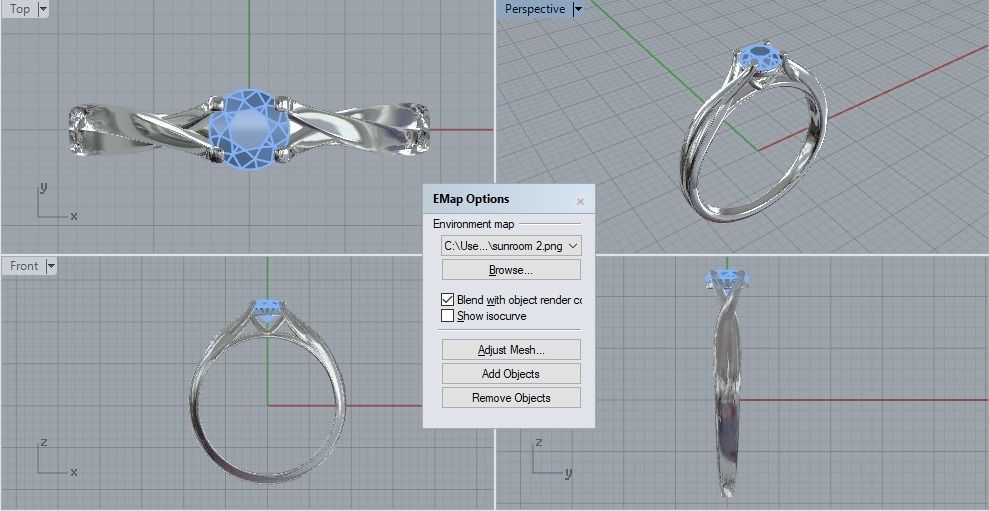 Engagement Diamond Ring 3D print model_2