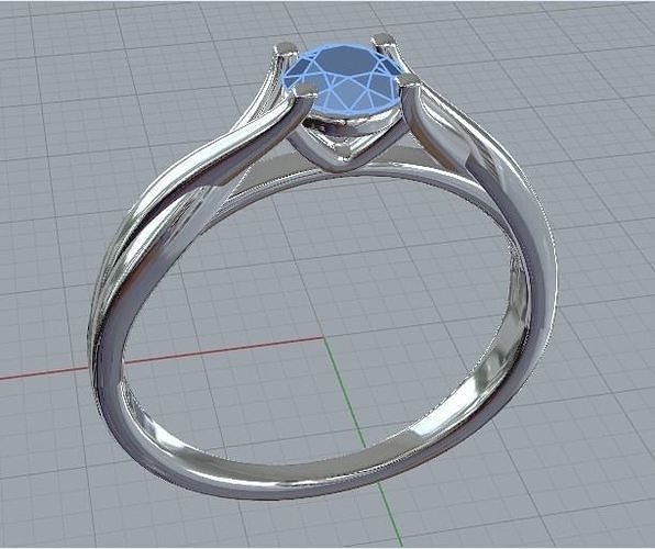 Engagement Diamond Ring 3D print model