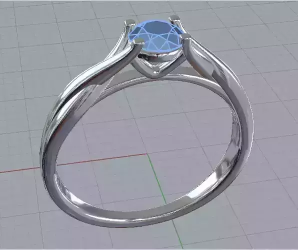 Engagement Diamond Ring 3D print model