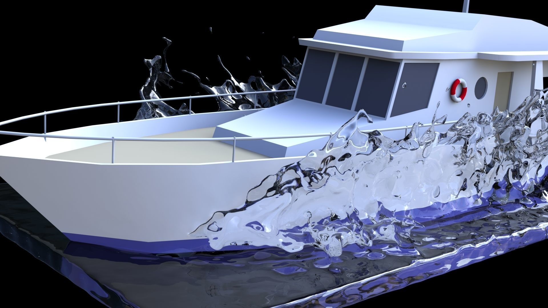 Puddle splash 3D model_4