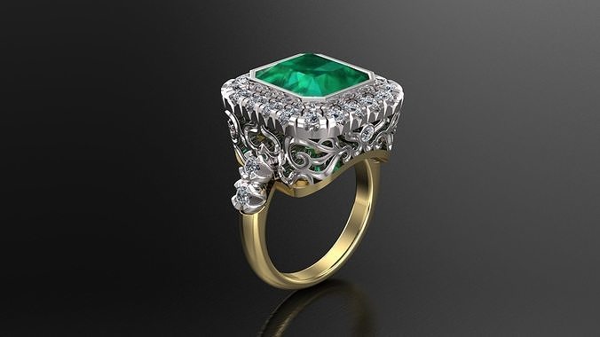 Engagement Luxury Ring With Diamonds 3D print model
