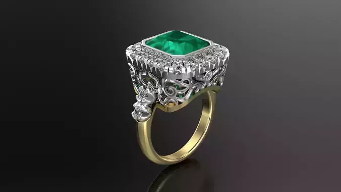 Engagement Luxury Ring With Diamonds 3D print model