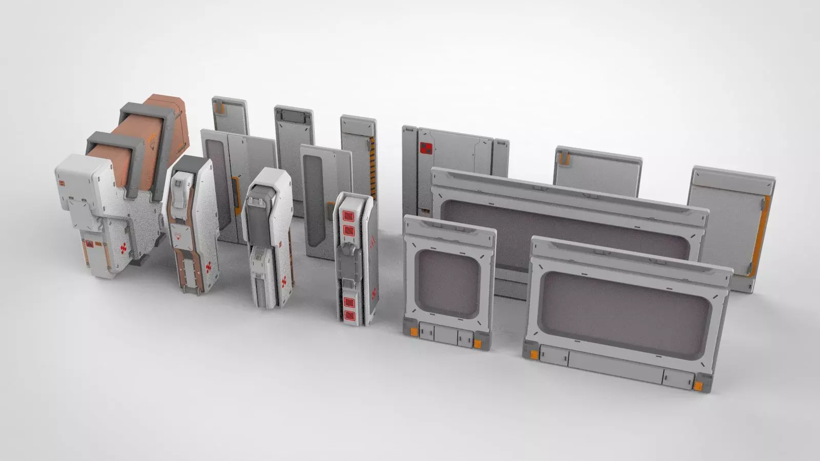 sci-fi Architecture kitbash 23 3D model_0