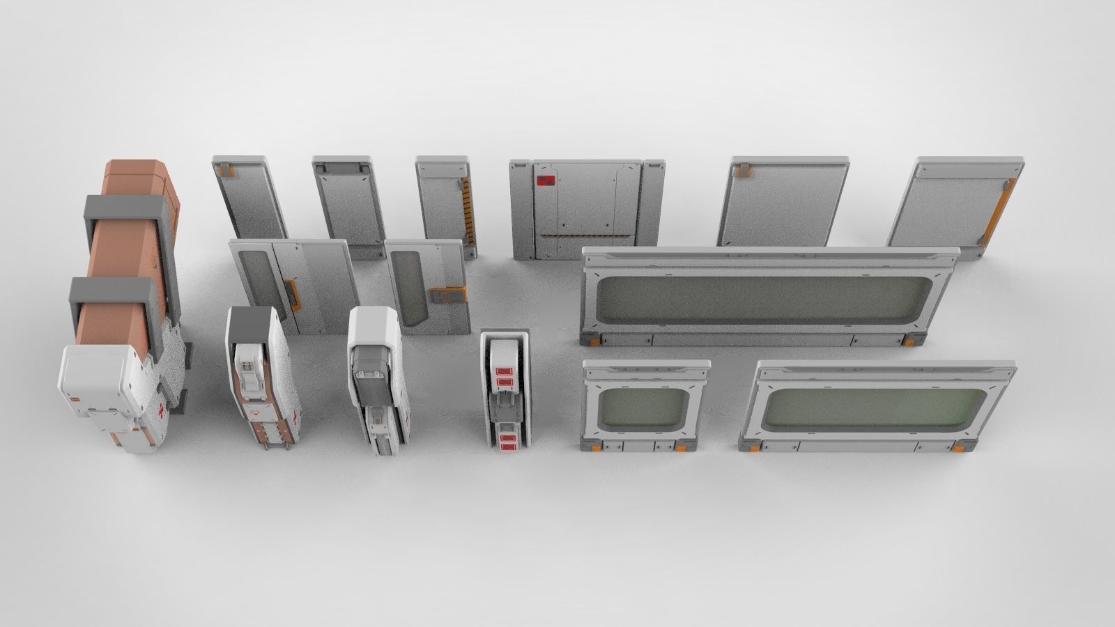 sci-fi Architecture kitbash 23 3D model_2