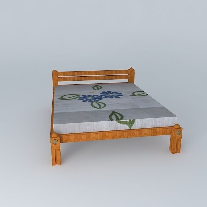 Modern cot in traditional style 3D model_2
