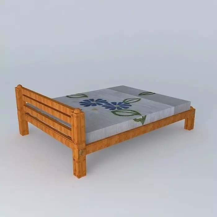 Modern cot in traditional style 3D model_0