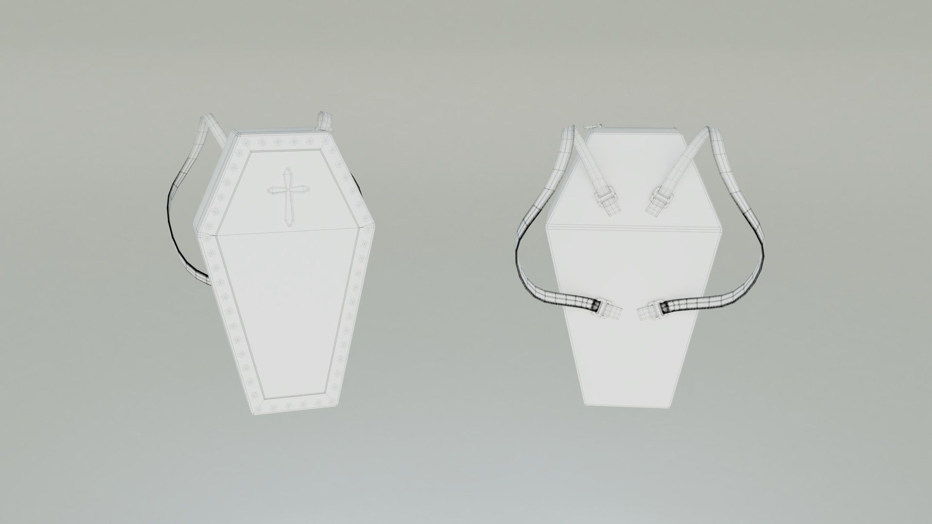 Coffin bag backpack - Low poly model Low-poly 3D model_6