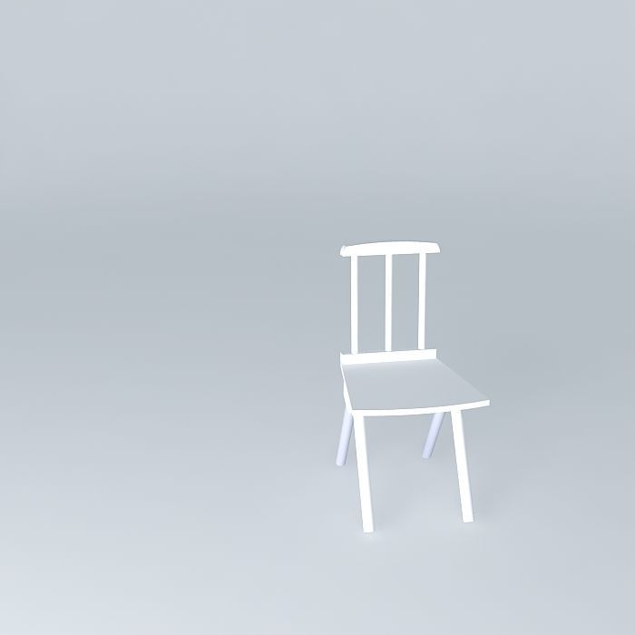 Chair in bamboo and wood 3D model_2