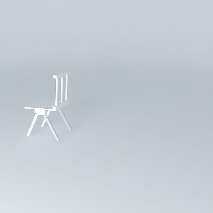 Chair in bamboo and wood 3D model_1