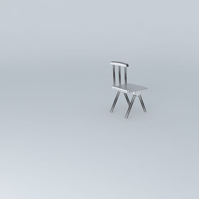 Chair in bamboo and wood 3D model_3