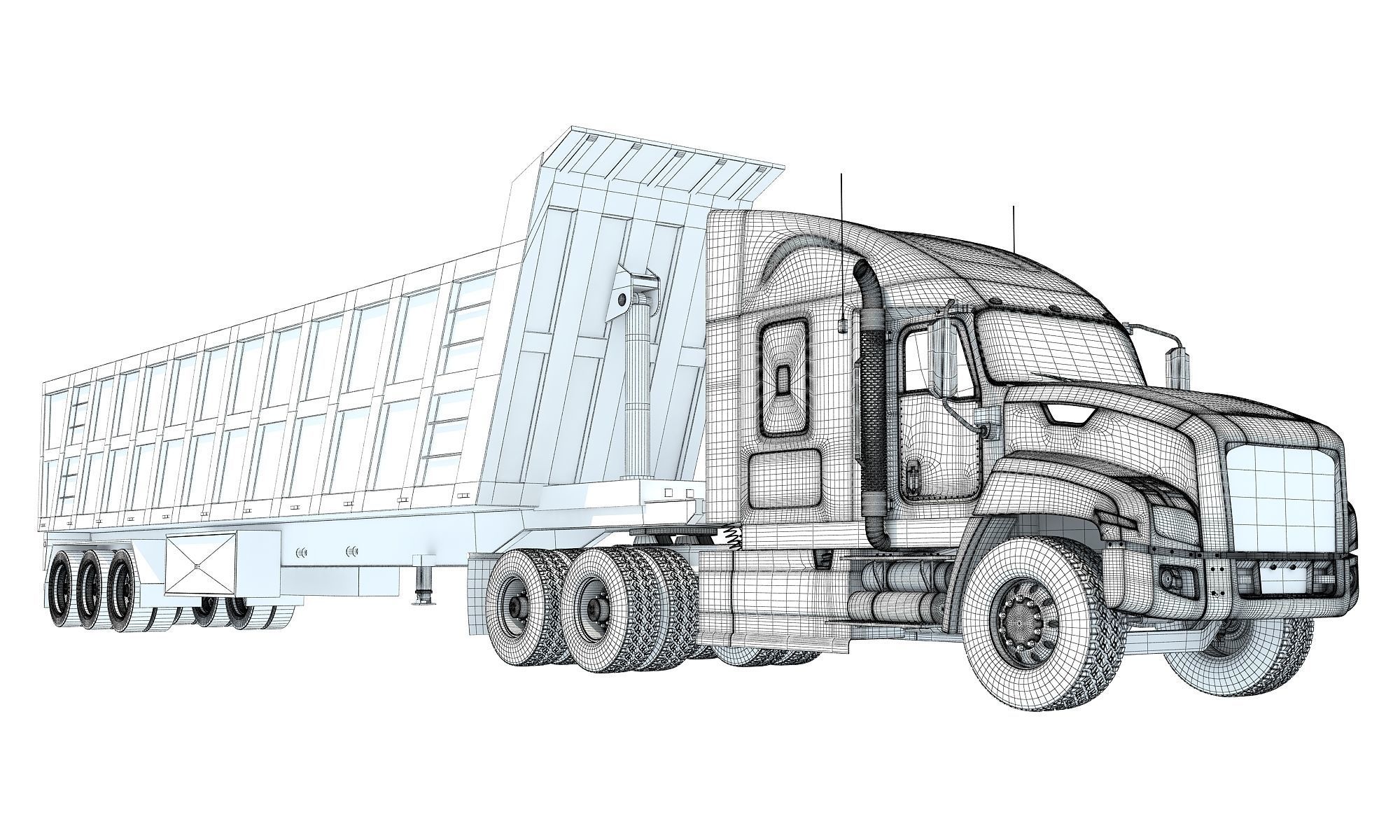 Dump Truck 3D model_16