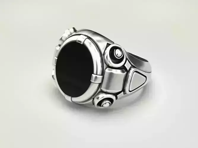Ring with black onyx