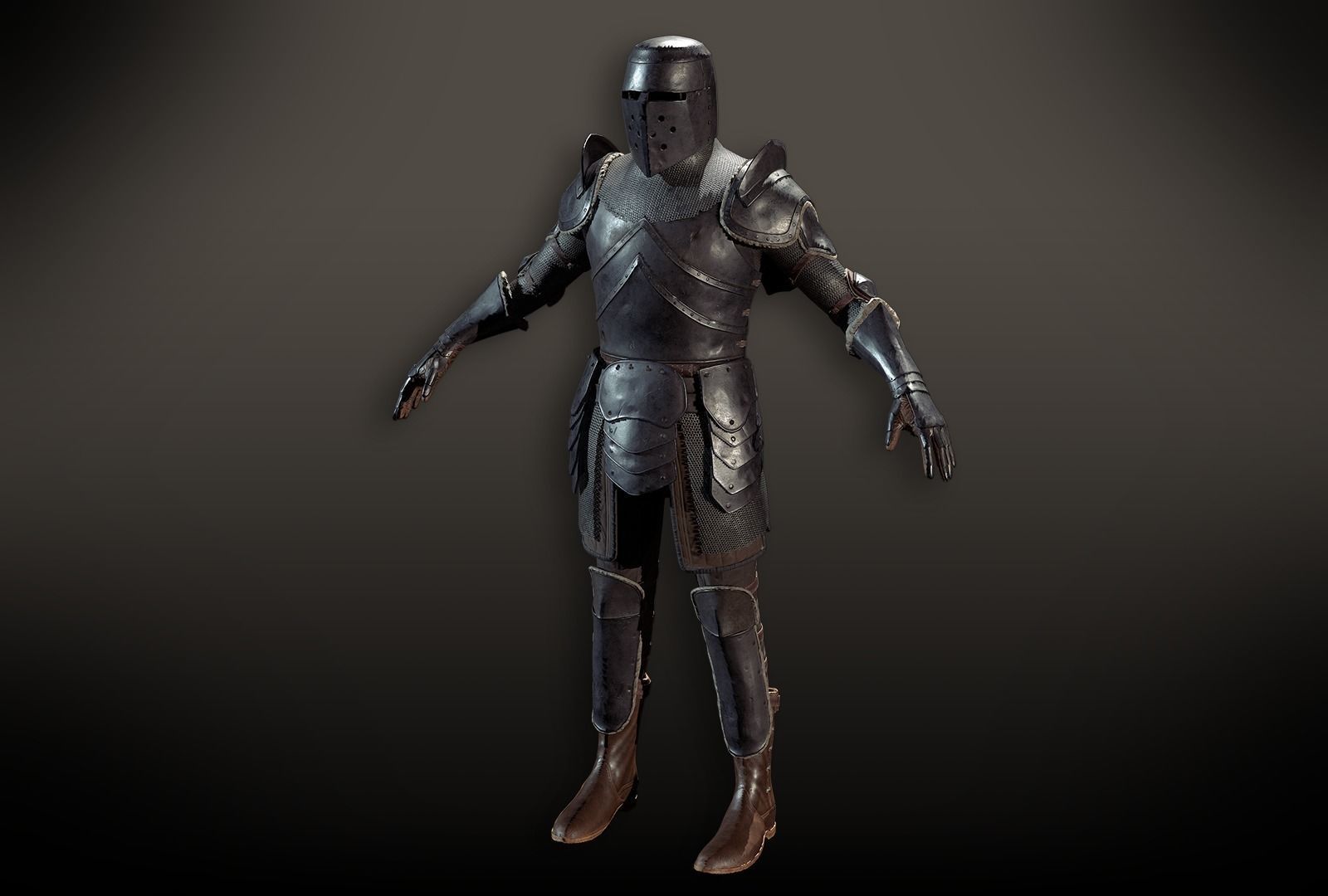 Lowpoly PBR Knight Armour Free low-poly 3D model_7