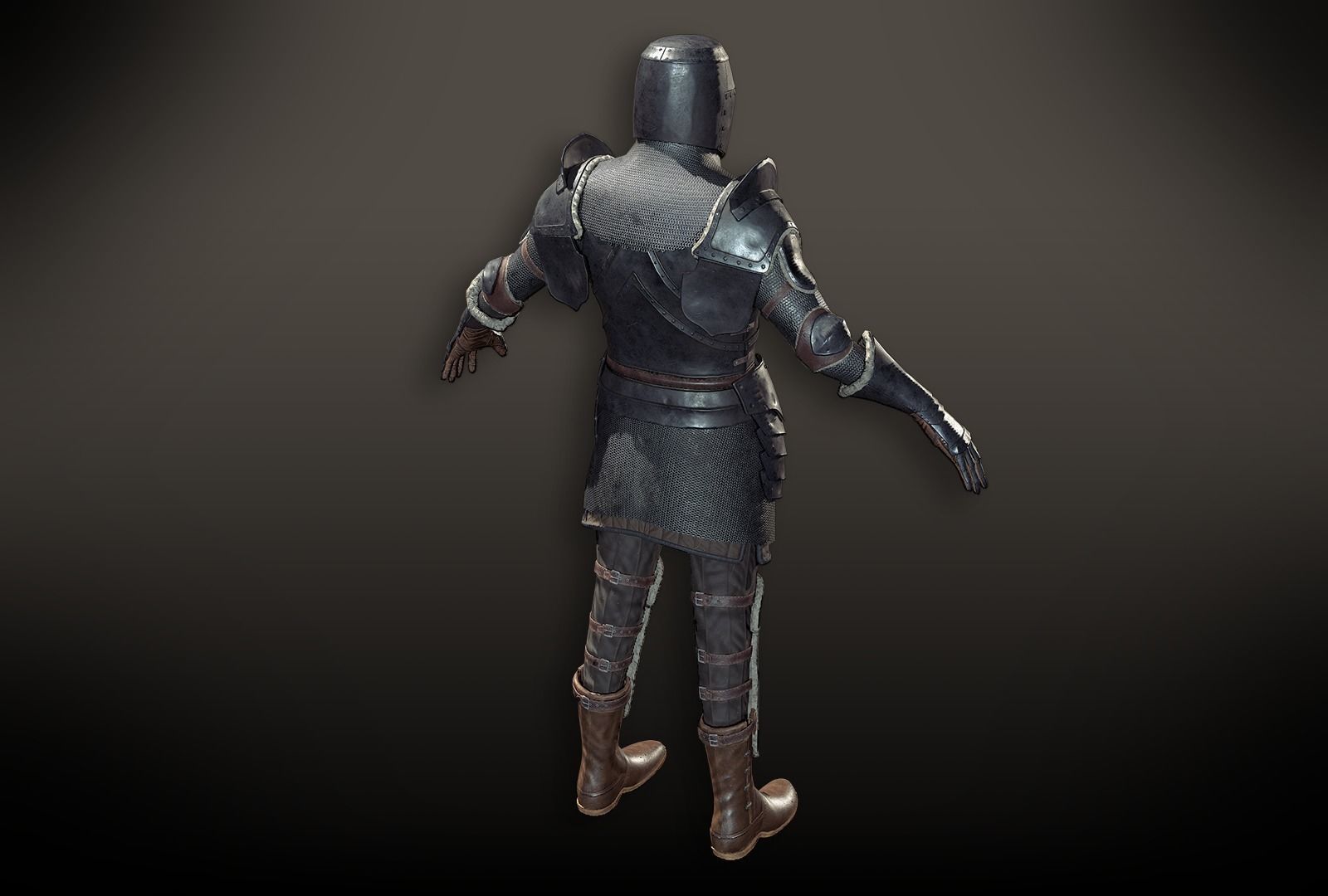 Lowpoly PBR Knight Armour Free low-poly 3D model_9