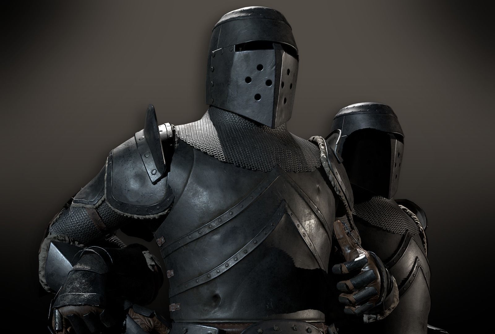 Lowpoly PBR Knight Armour Free low-poly 3D model_1