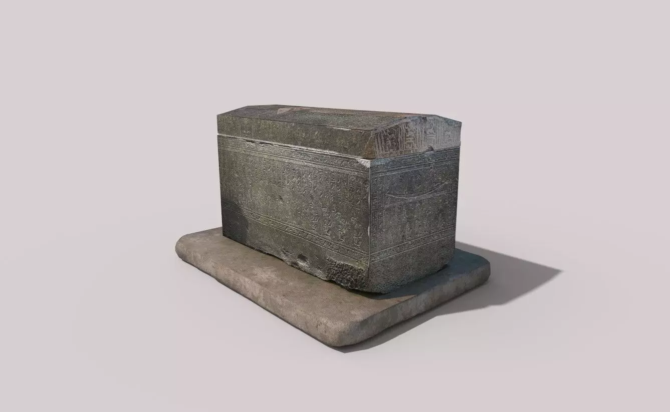 Egyptic Sarcophagus Low-poly 3D model_0