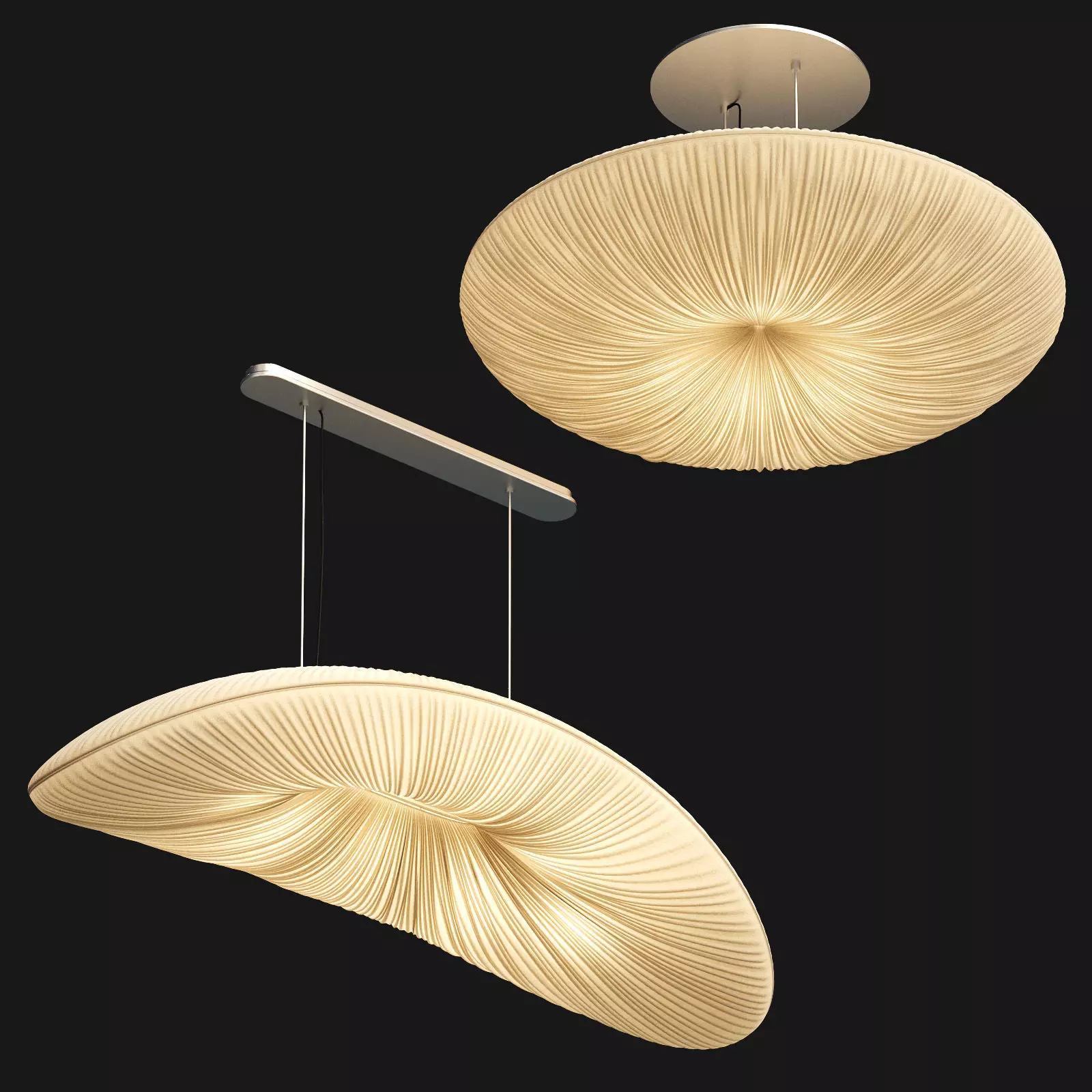 Lamps with folds Aqua light - 2 models 3D model_0