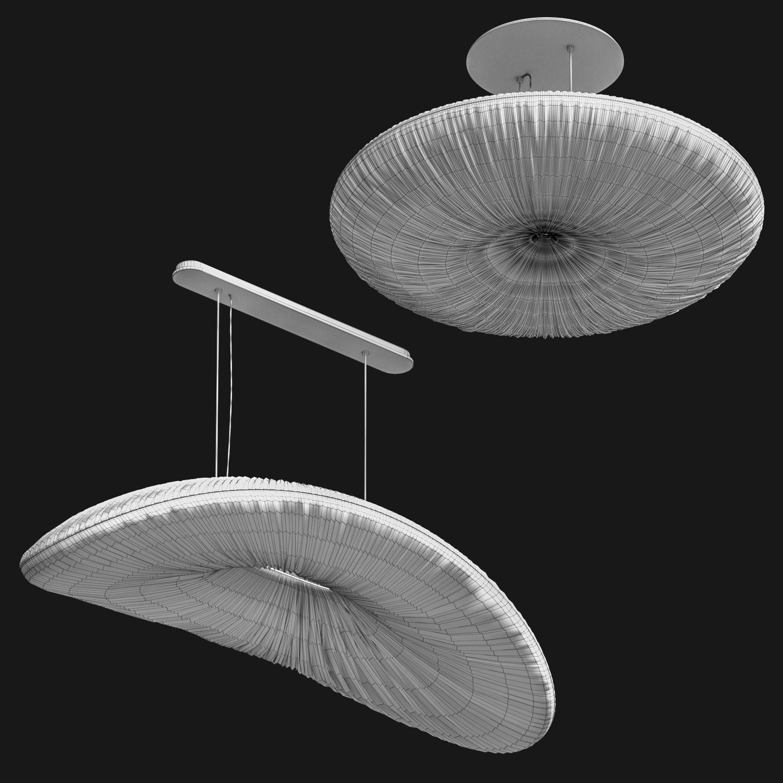 Lamps with folds Aqua light - 2 models 3D model_1