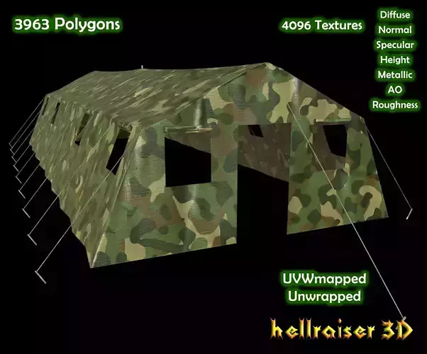 Military Tent - 5 - PBR - Textured