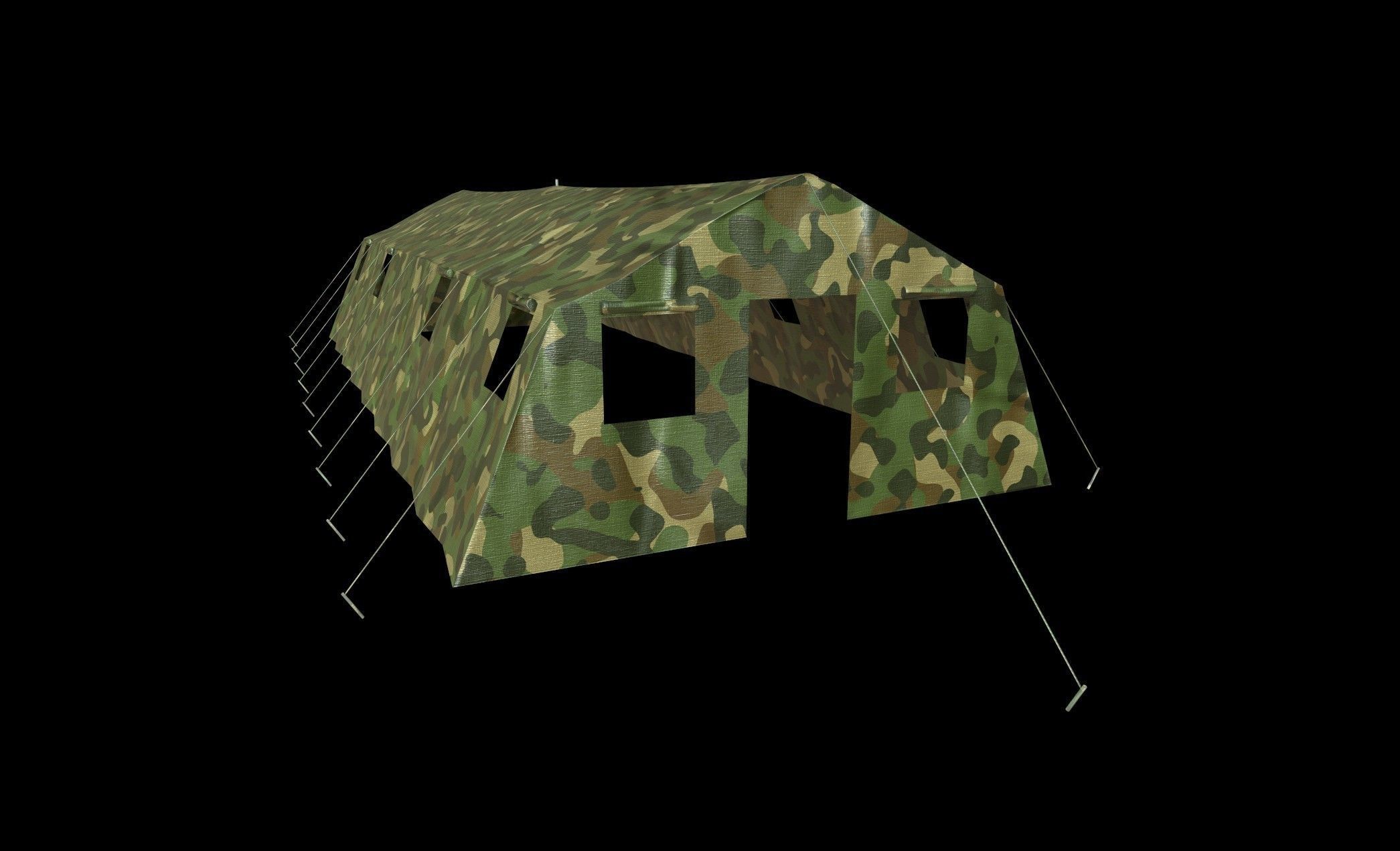Military Tent - 5 - PBR - Textured Low-poly 3D model_1