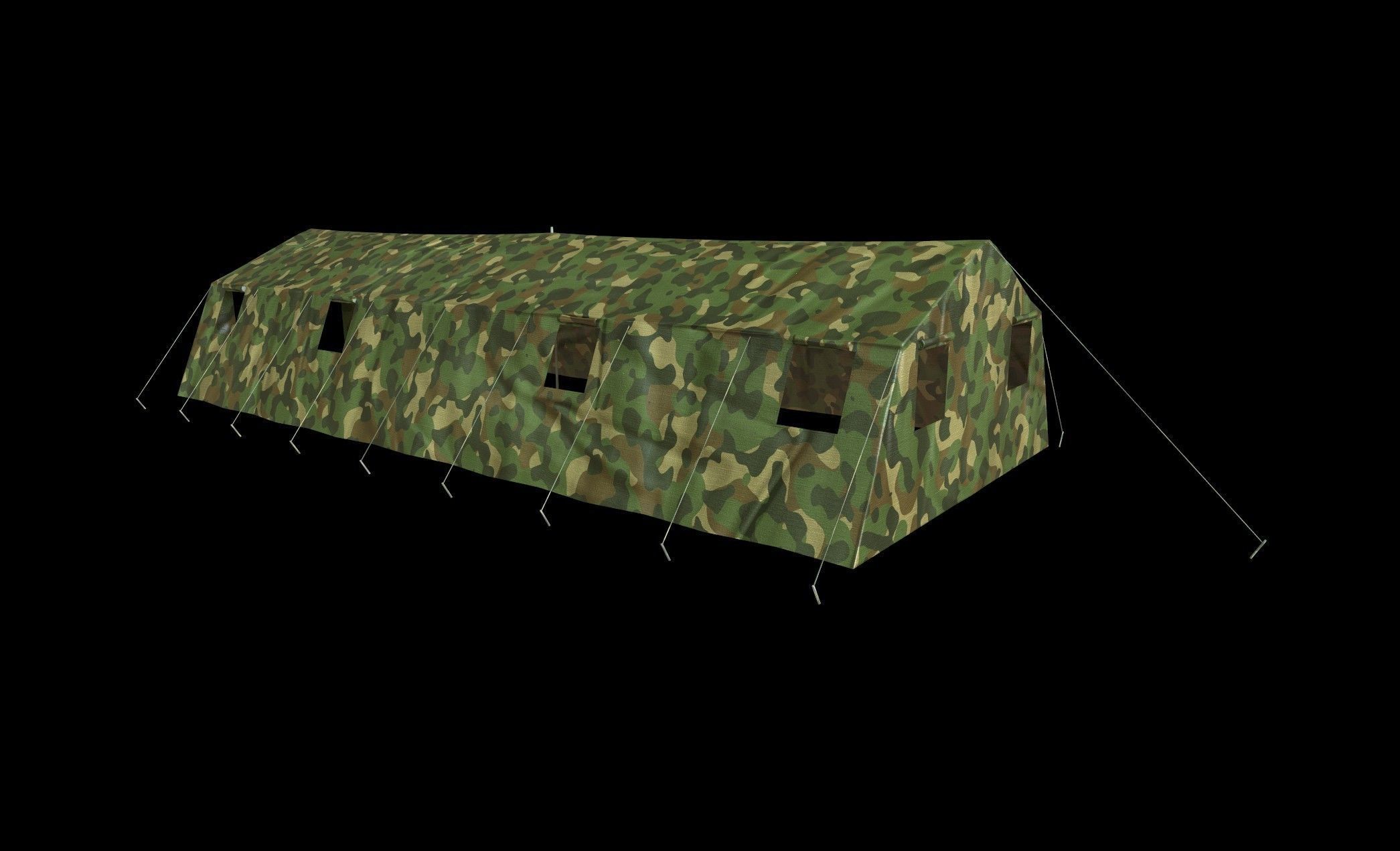 Military Tent - 5 - PBR - Textured Low-poly 3D model_4