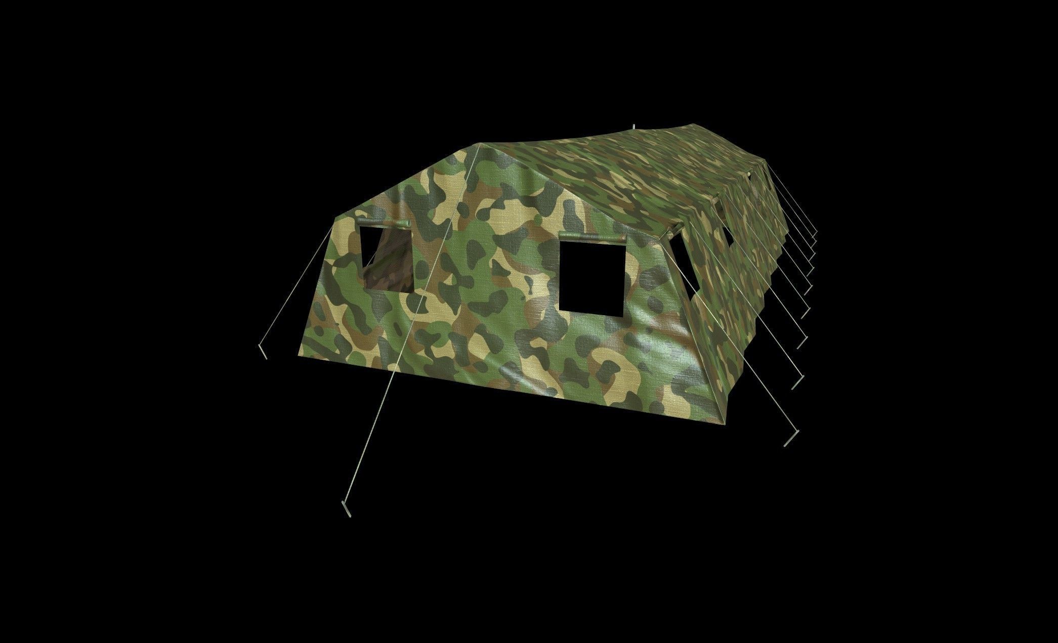 Military Tent - 5 - PBR - Textured Low-poly 3D model_3