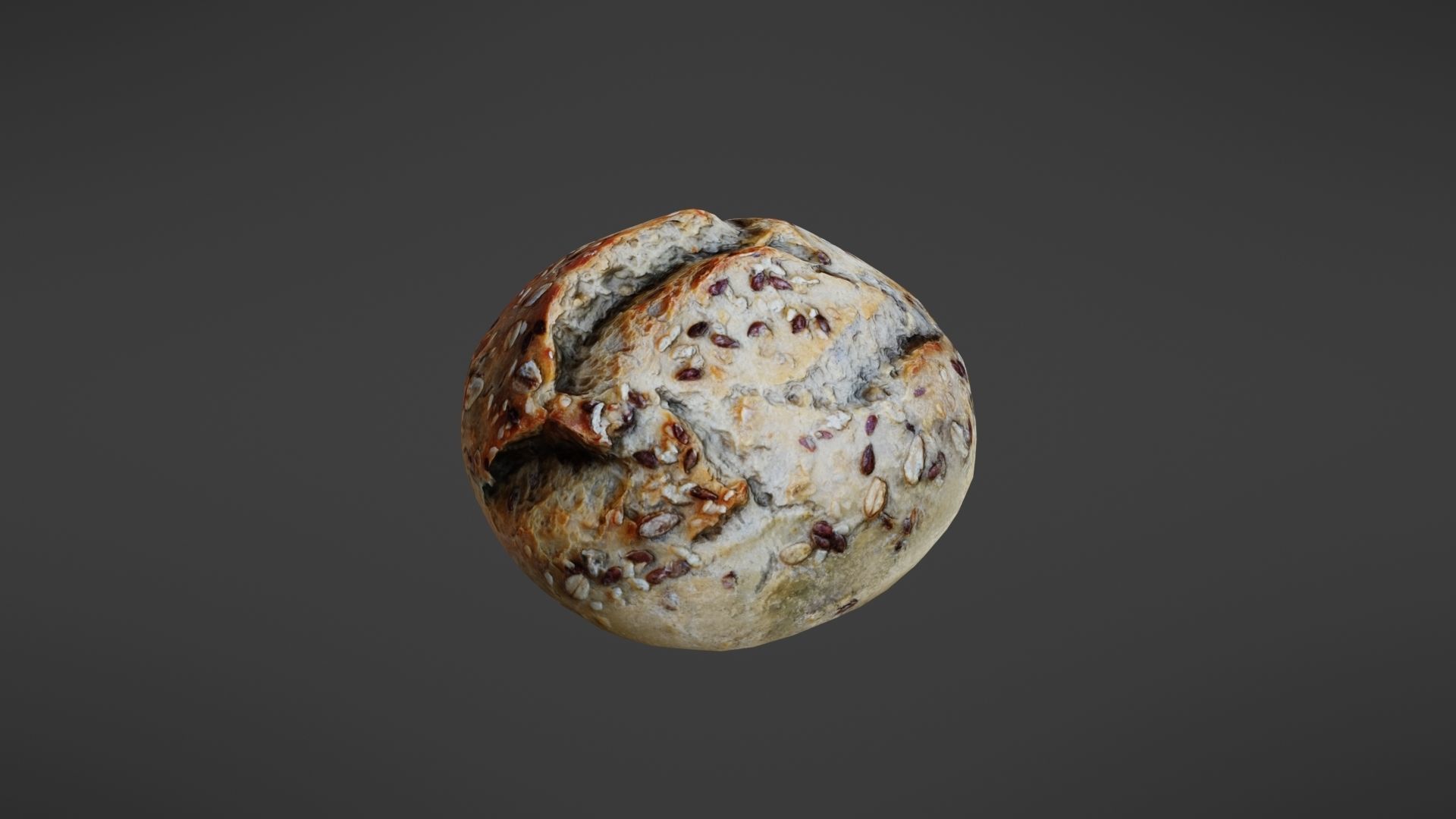 Bread roll Low-poly 3D model_11